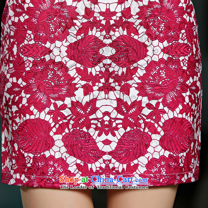 Maple Yi Min International 2015 new retro short of porcelain Sau San qipao skirt dresses 9024#NC321 blue. XL, Maple Yi Min Ornaments , , , shopping on the Internet