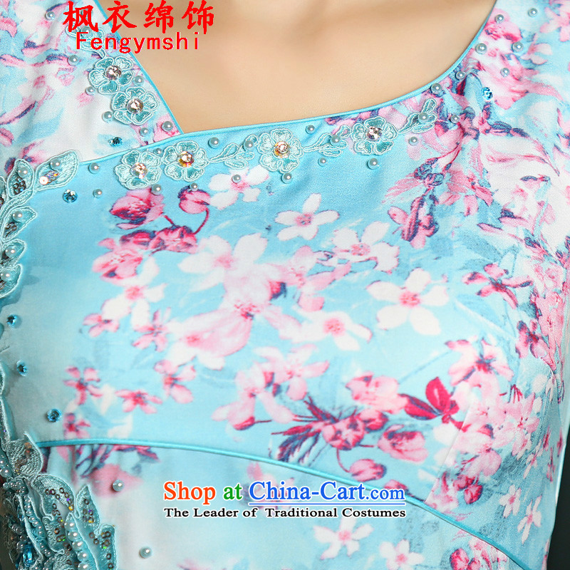 Maple Yi Min International 2015 new cheongsam dress circle style qipao 9022# improved Sau San embroidery NC321 Red Maple Yi stretches XXL,. Ornaments , , , shopping on the Internet