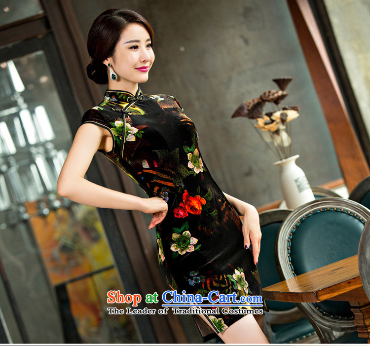 The Cayman 2015 Autumn 歆 incense improved cheongsam dress daily new plush elegant qipao short of qipao dresses QD 141 Black M picture, prices, brand platters! The elections are supplied in the national character of distribution, so action, buy now enjoy more preferential! As soon as possible.