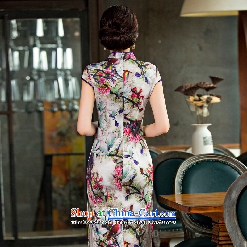 If the smoke 歆 ink 2015 new improved qipao summer daily in long skirt Fashion cheongsam dress qipao QD220 M Ink 歆 MOXIN (shopping on the Internet has been pressed.)
