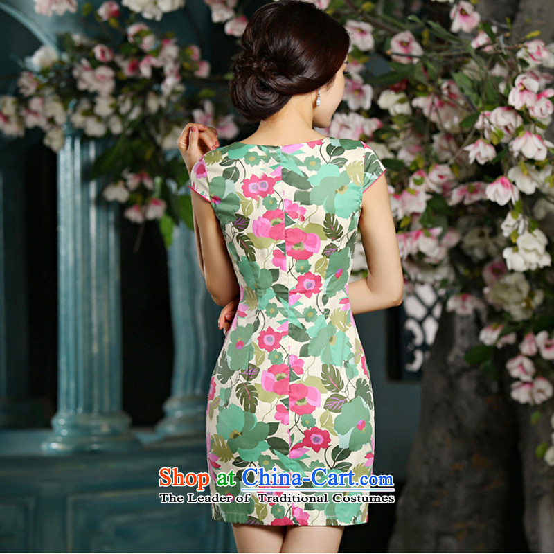 In accordance with the new 2015 Gorsch Tang Dynasty Large stylish improved qipao Sau San stamp summer short-sleeved qipao skirt package and dresses according to S, color picture female gorsch (YIGESHI) , , , shopping on the Internet
