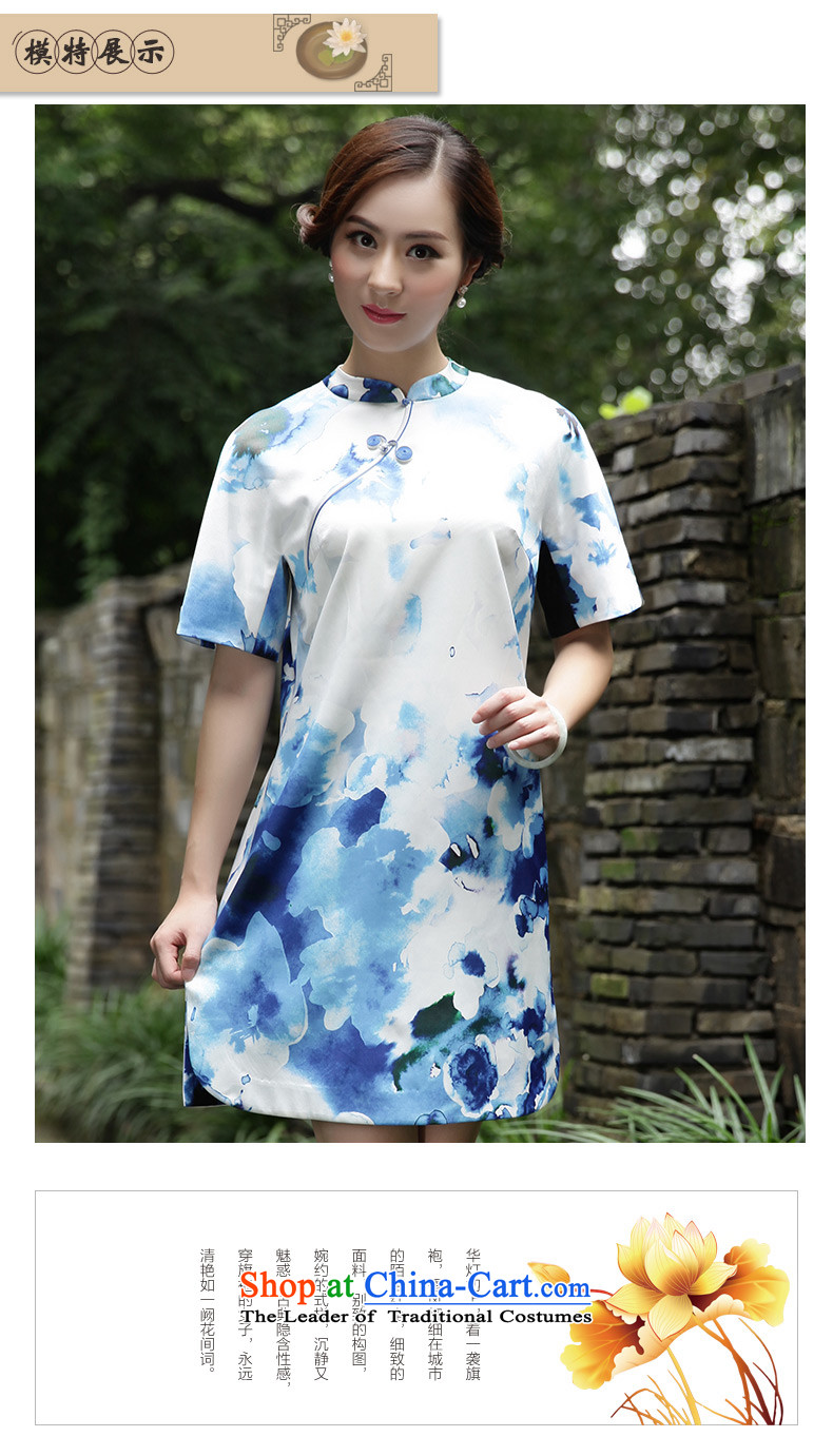 The Wu Female Red Summer Silk Cheongsam loose fit the new day-to-day 2015 Ladies casual cheongsam dress short, white L picture, prices, brand platters! The elections are supplied in the national character of distribution, so action, buy now enjoy more preferential! As soon as possible.