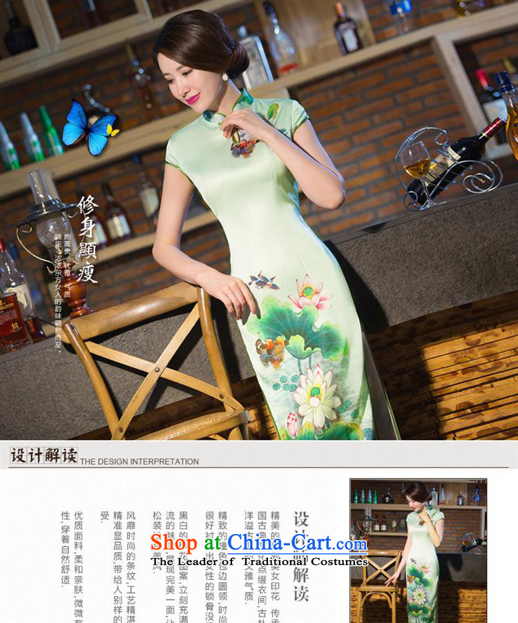 The new spring 2015 skirt QIPAO) long cheongsam dress silk garments show picture color photo of dress XL, prices, brand platters! The elections are supplied in the national character of distribution, so action, buy now enjoy more preferential! As soon as possible.