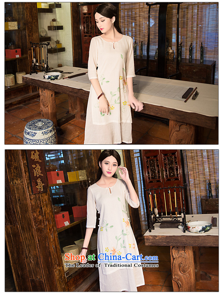 China-Tang dynasty improved classical fashion, summer cotton linen cheongsam dress loose Chinese cheongsam dress of female White XXL picture, prices, brand platters! The elections are supplied in the national character of distribution, so action, buy now enjoy more preferential! As soon as possible.