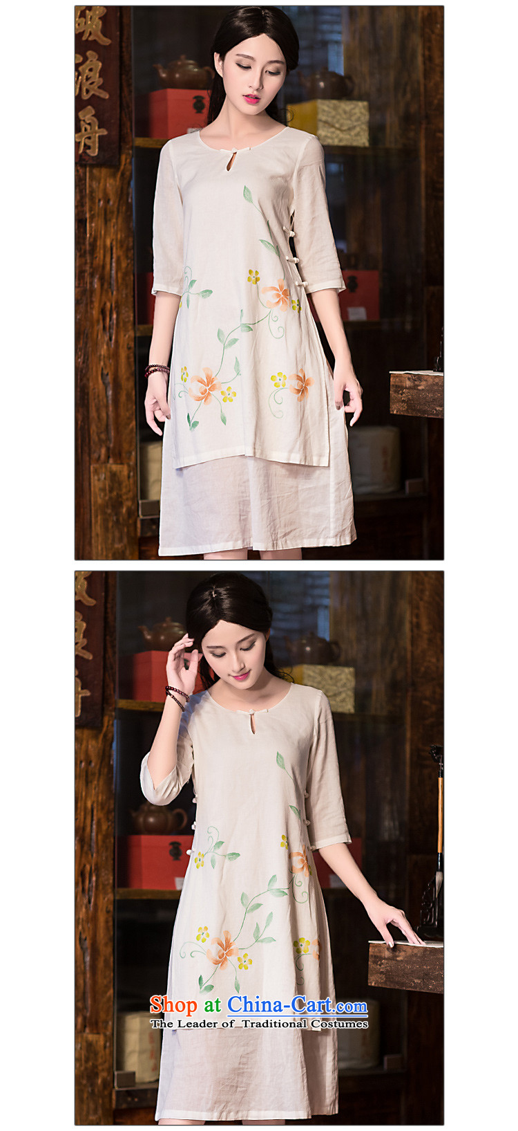 China-Tang dynasty improved classical fashion, summer cotton linen cheongsam dress loose Chinese cheongsam dress of female White XXL picture, prices, brand platters! The elections are supplied in the national character of distribution, so action, buy now enjoy more preferential! As soon as possible.