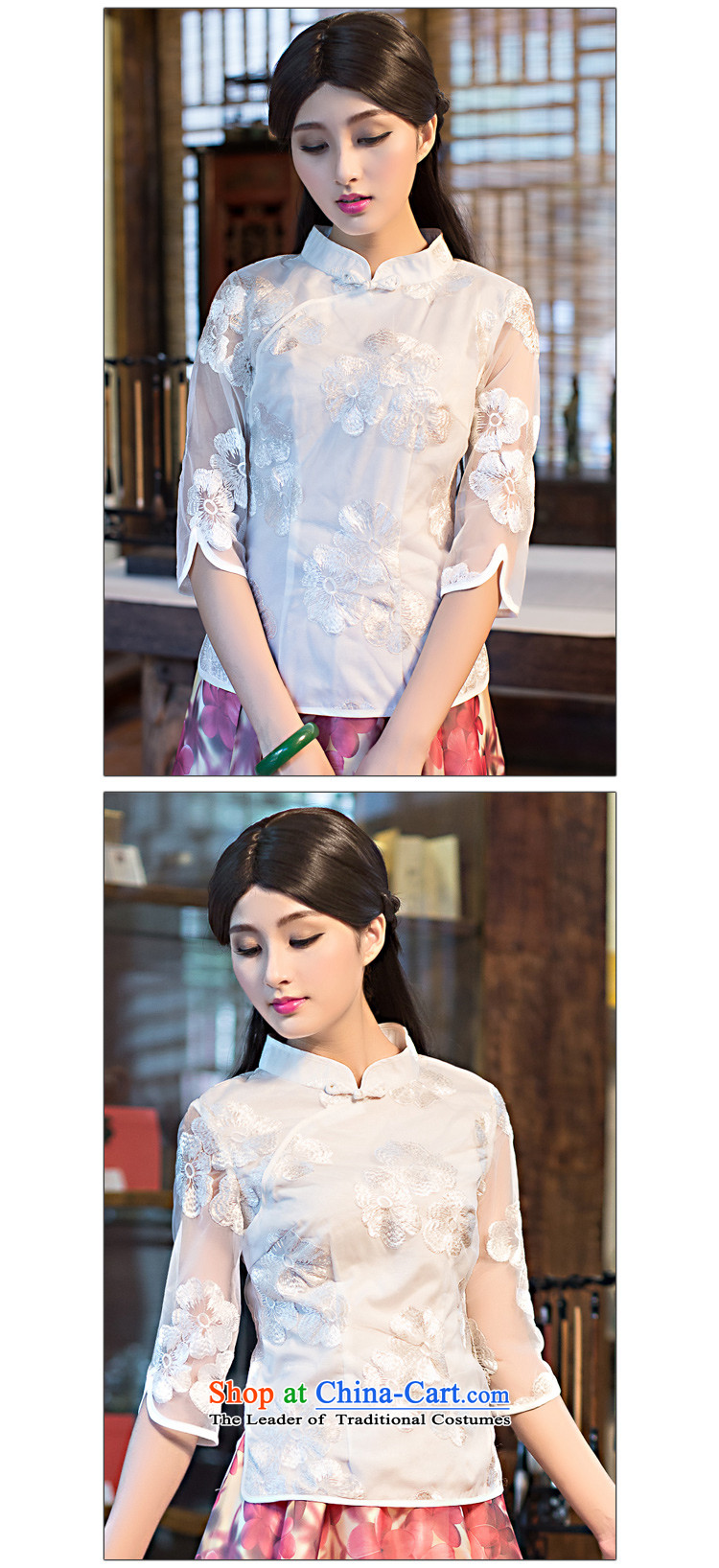 China Ethnic classic Chinese neo-classical summer Ms. Tang dynasty blouse of qipao stylish summer republic of korea wind 7 Cuff White XL Photo, prices, brand platters! The elections are supplied in the national character of distribution, so action, buy now enjoy more preferential! As soon as possible.