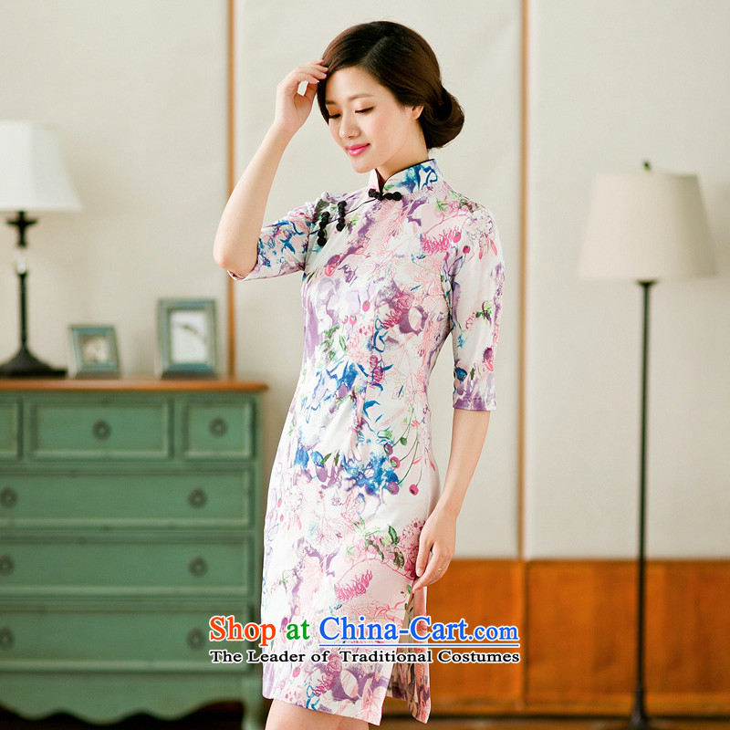 Yuan of flower whispering summer 2015 Stylish retro in style qipao skirt cuff new improved cheongsam dress suit for summer Chinese  Yuan of YS SUIT XXL, YUAN SU shopping on the Internet has been pressed.)