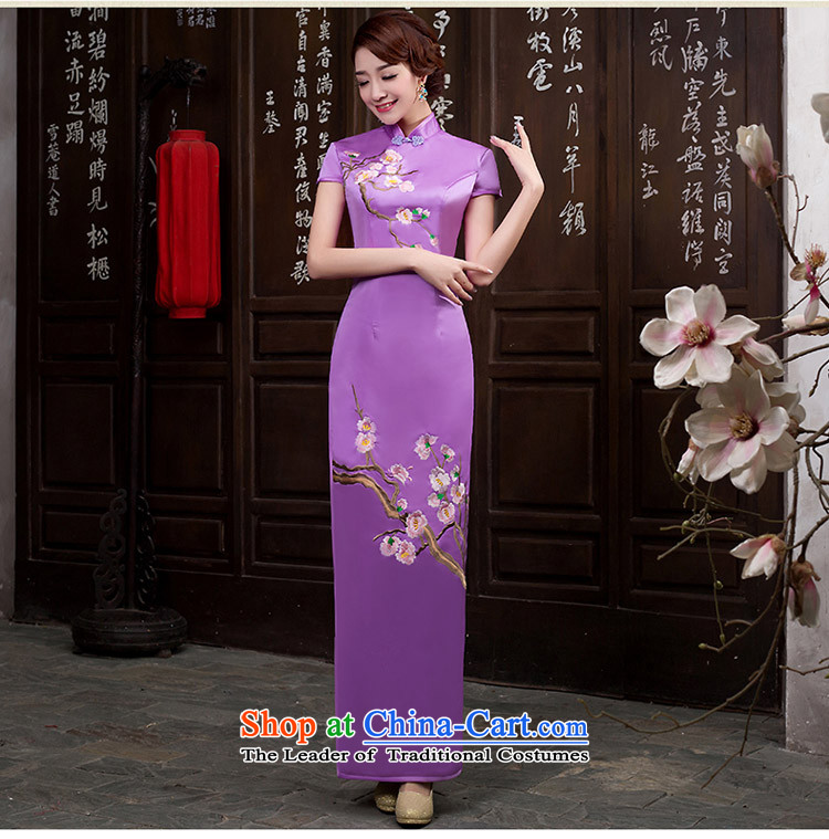 Long embroidered high of the forklift truck olympic organizers of the annual meetings of the dresses etiquette qipao Yingbin chorus of the costumes violet XL Photo, prices, brand platters! The elections are supplied in the national character of distribution, so action, buy now enjoy more preferential! As soon as possible.