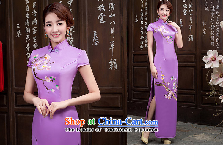Long embroidered high of the forklift truck olympic organizers of the annual meetings of the dresses etiquette qipao Yingbin chorus of the costumes violet XL Photo, prices, brand platters! The elections are supplied in the national character of distribution, so action, buy now enjoy more preferential! As soon as possible.