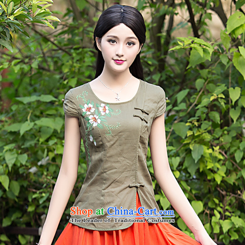 Chinese New Year 2015 classic-Tang Dynasty Chinese Women's Summer Han-linen clothes + skirts qipao 2 Piece Green - kit S, China Ethnic Classic (HUAZUJINGDIAN) , , , shopping on the Internet