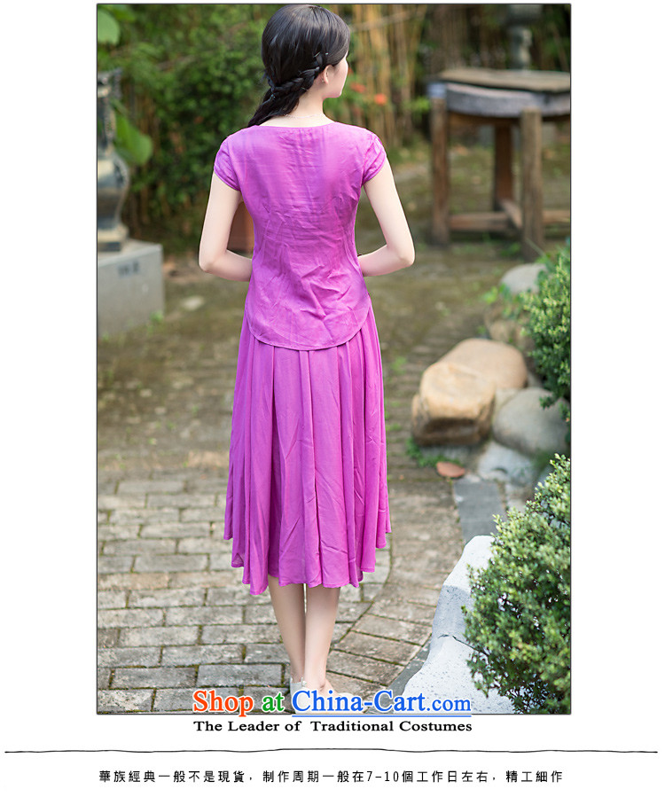 China Ethnic classic new summer 2015 for women cotton linen dresses shirt Chinese Han-tang T-shirts and flax shirt + skirt XXL picture, prices, brand platters! The elections are supplied in the national character of distribution, so action, buy now enjoy more preferential! As soon as possible.