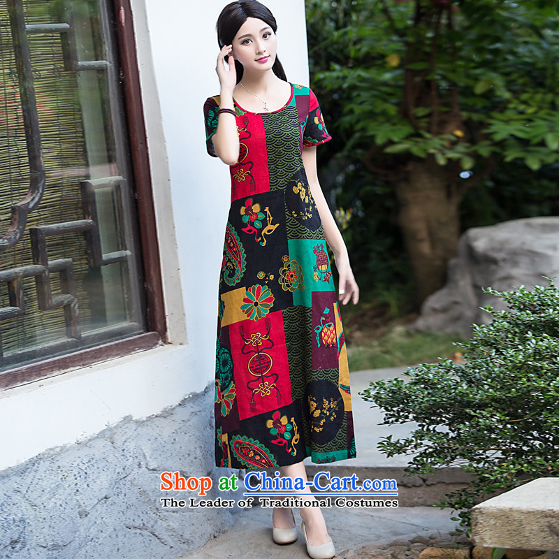 Chinese Classic cheongsam dress 2015-the new summer stylish improved long for women daily dresses sepia pictures color XL, China Sau San-Classic (HUAZUJINGDIAN) , , , shopping on the Internet
