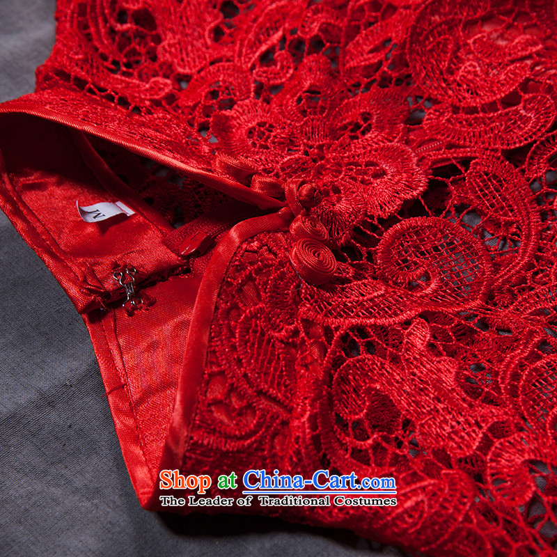 Had to hold workshop on arts retro Nga 2015 new red qipao gown bride short marriage QIPAO) bows to show dress cheongsam red red XXL, Sau San ya Arts Square shopping on the Internet has been pressed.