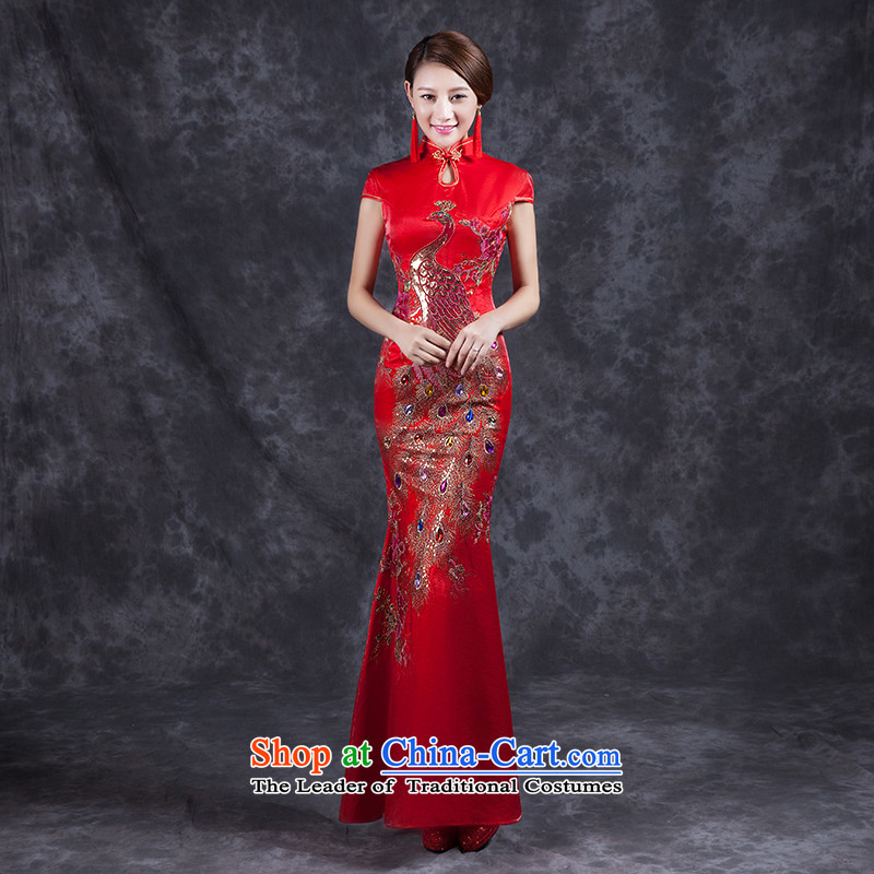 Had to hold workshop on Nga Yi summer bride bows services word crowsfoot shoulder wedding dresses skirt improved long summer 2015 Chinese wedding dress lace RED M Nga Arts Sau San Fong shopping on the Internet has been pressed.