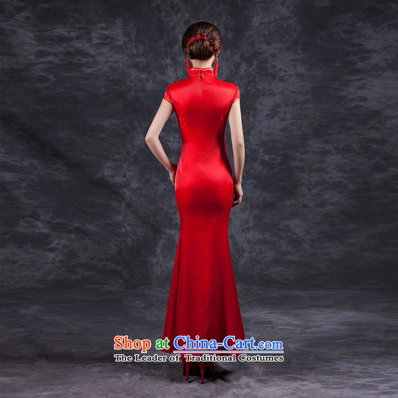 Had to hold workshop on Nga Yi summer bride bows services word crowsfoot shoulder wedding dresses skirt improved long summer 2015 Chinese wedding dress lace RED M Nga Arts Sau San Fong shopping on the Internet has been pressed.