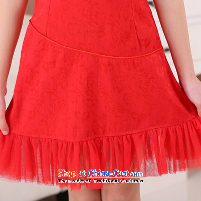 In line flower girl children cloud qipao gown skirt girls guzheng MT51341  140cm, red-clothing line (youthinking cloud) , , , shopping on the Internet