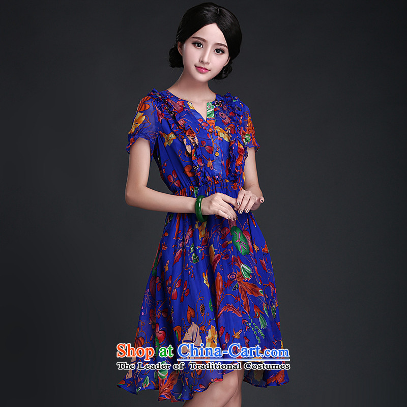 China-stamp Retro classic skirt in summer 2015 Skirt Stylish retro Sau San qipao improved dress suit XXXL, Classic (HUAZUJINGDIAN ethnic Chinese) , , , shopping on the Internet