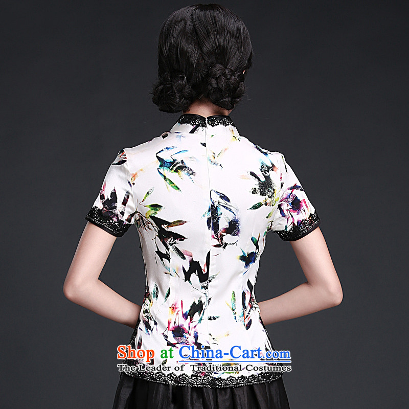 China Ethnic Chinese Tang dynasty qipao classic silk shirt herbs extract China wind female Han-ethnic improved summer Suit M, China Ethnic Classic (HUAZUJINGDIAN) , , , shopping on the Internet