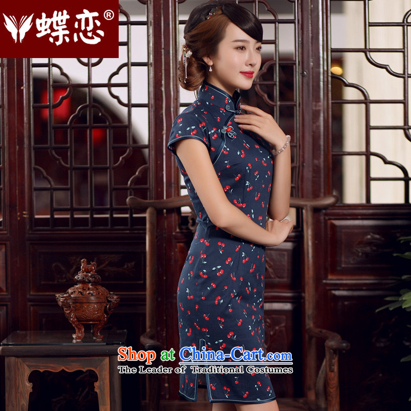 The Butterfly Lovers 2015 Summer New Stylish retro-day   improved graphics thin cotton cheongsam dress figure M Butterfly Lovers , , , shopping on the Internet