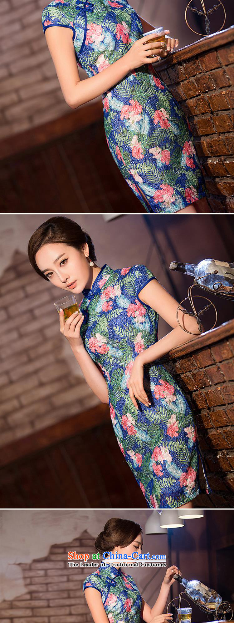 Lace cheongsam dress 2015 new stylish spring and summer daily suit cheongsam large composite picture color M picture code, prices, brand platters! The elections are supplied in the national character of distribution, so action, buy now enjoy more preferential! As soon as possible.