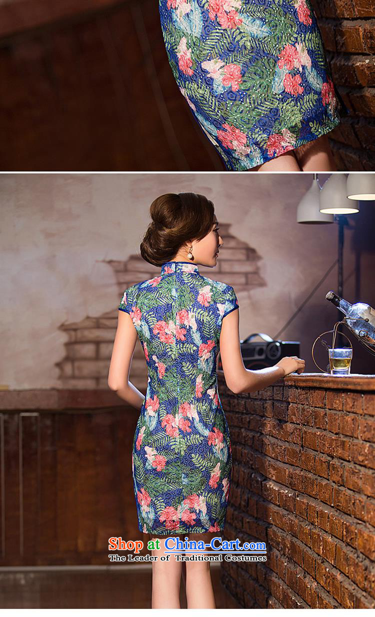 Lace cheongsam dress 2015 new stylish spring and summer daily suit cheongsam large composite picture color M picture code, prices, brand platters! The elections are supplied in the national character of distribution, so action, buy now enjoy more preferential! As soon as possible.