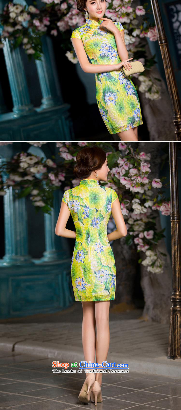 The new Composite lace Stylish retro cheongsam dress in spring and summer daily qipao gown picture color S picture, prices, brand platters! The elections are supplied in the national character of distribution, so action, buy now enjoy more preferential! As soon as possible.