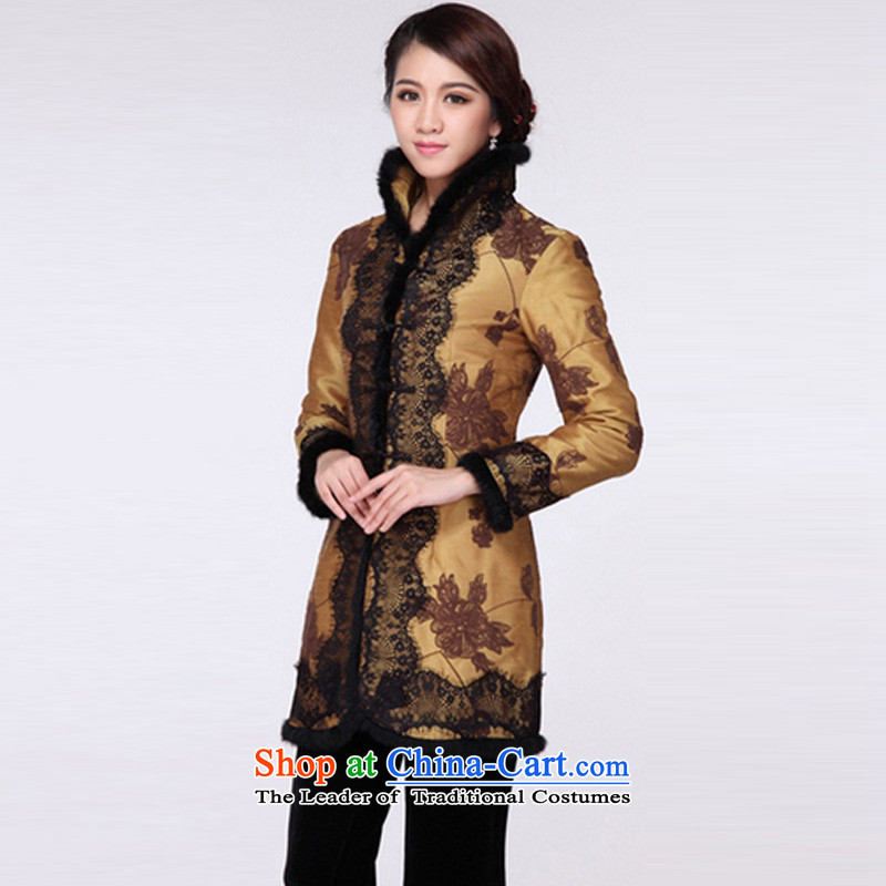 In line cloud qipao gown Tang dynasty China wind ãþòâ RXA3101 Yellow XL, stake line cloud (youthinking) , , , shopping on the Internet