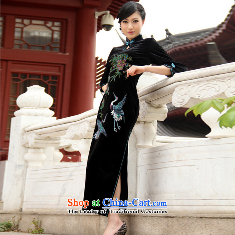 In line China dresses qipao cloud. The forklift truck long hand-painted retro RXA603 qipao black XXXL Sau San Picture, prices, brand platters! The elections are supplied in the national character of distribution, so action, buy now enjoy more preferential! As soon as possible.