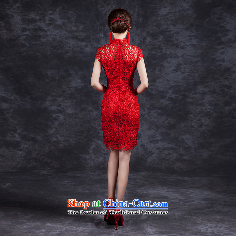 Ya Arts Workshop 2015 Summer bows services wedding dresses marriage improvement bride red sexy package and packaged QP479 qipao red red , L, Nga Yi Square shopping on the Internet has been pressed.