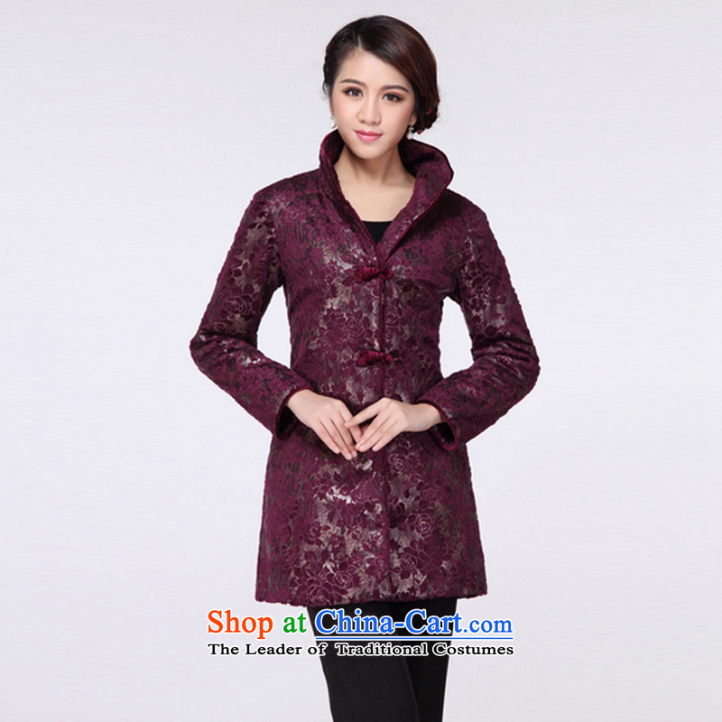 In line cloud dresses qipao China wind ceremony clothing cotton coat jacket RXA383 purple cloud (line-S, youthinking) , , , shopping on the Internet