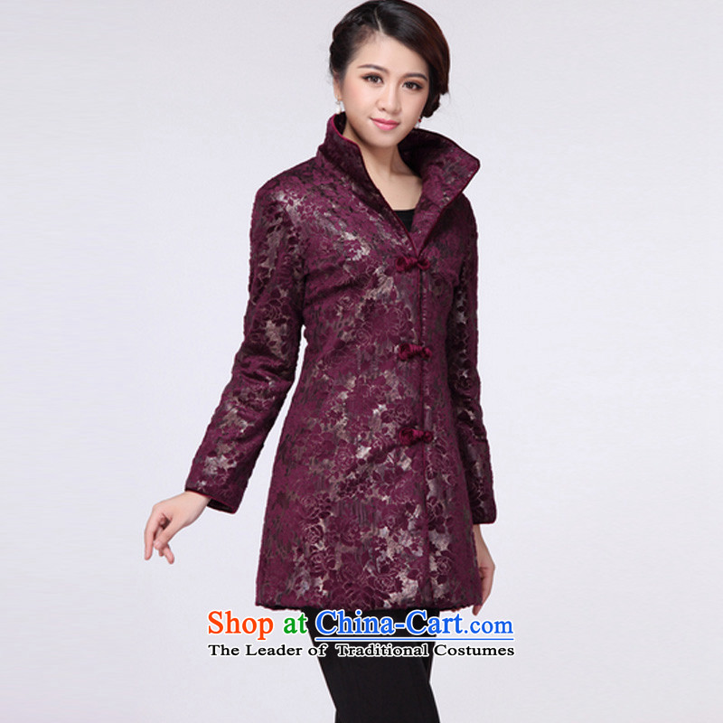 In line cloud dresses qipao China wind ceremony clothing cotton coat jacket RXA383 purple cloud (line-S, youthinking) , , , shopping on the Internet