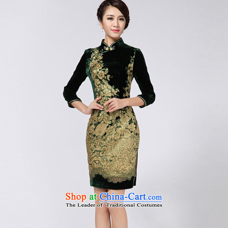 In line cloud dresses cheongsam dress suit China wind retro qipao skirt short of Qipao RXA808 XXXL, short-sleeved-line (youthinking cloud) , , , shopping on the Internet