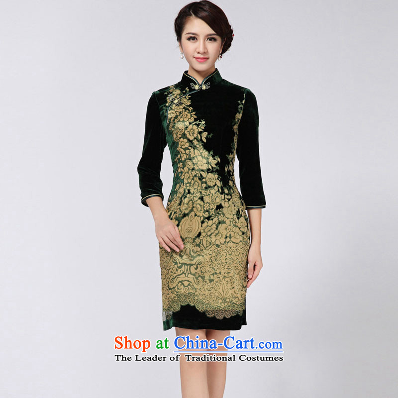 In line cloud dresses cheongsam dress suit China wind retro qipao skirt short of Qipao RXA808 XXXL, short-sleeved-line (youthinking cloud) , , , shopping on the Internet