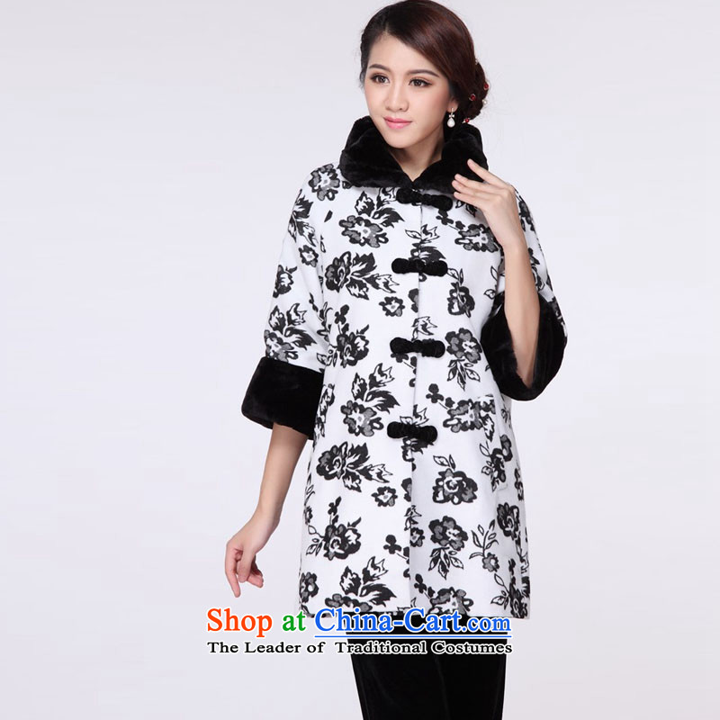 In line cloud qipao China wind cotton jacket fifth cuff gross for cotton coat RXA536 White M-line (youthinking cloud) , , , shopping on the Internet