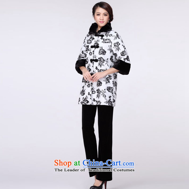 In line cloud qipao China wind cotton jacket fifth cuff gross for cotton coat RXA536 White M-line (youthinking cloud) , , , shopping on the Internet