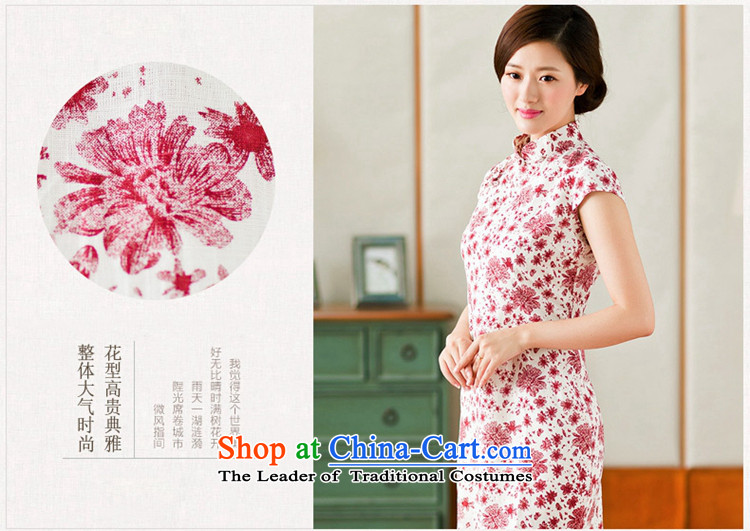 Yuan of bustling half sleeve retro cotton linen dresses skirt for summer 2015 new beauty qipao improved cheongsam dress YS RED M picture, prices, brand platters! The elections are supplied in the national character of distribution, so action, buy now enjoy more preferential! As soon as possible.