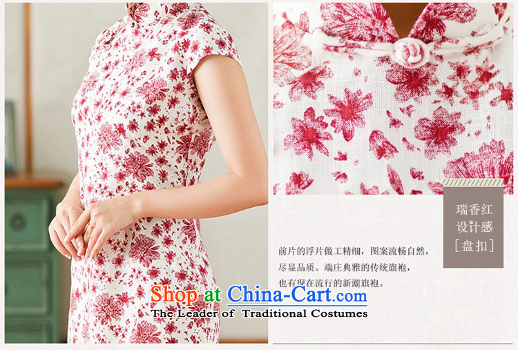 Yuan of bustling half sleeve retro cotton linen dresses skirt for summer 2015 new beauty qipao improved cheongsam dress YS RED M picture, prices, brand platters! The elections are supplied in the national character of distribution, so action, buy now enjoy more preferential! As soon as possible.