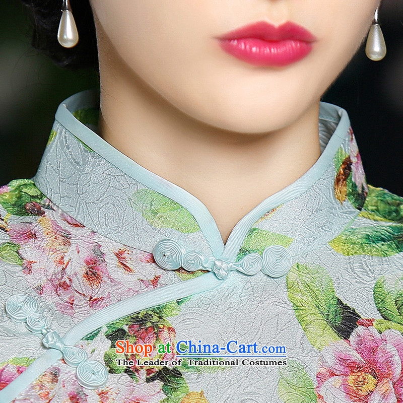 The 2015 Summer Scent 歆 Ling new packages are short of qipao daily fashion sweet short-sleeved Sau San dresses ZA701 S ink 歆 MOXIN () , , , shopping on the Internet
