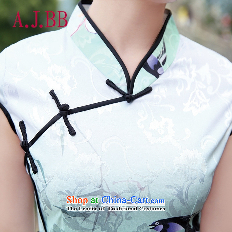 Vpro only 2015 spring/summer apparel new retro improved short of modern embroidery Sau San dresses Black Lotus XXL,A.J.BB,,, shopping on the Internet