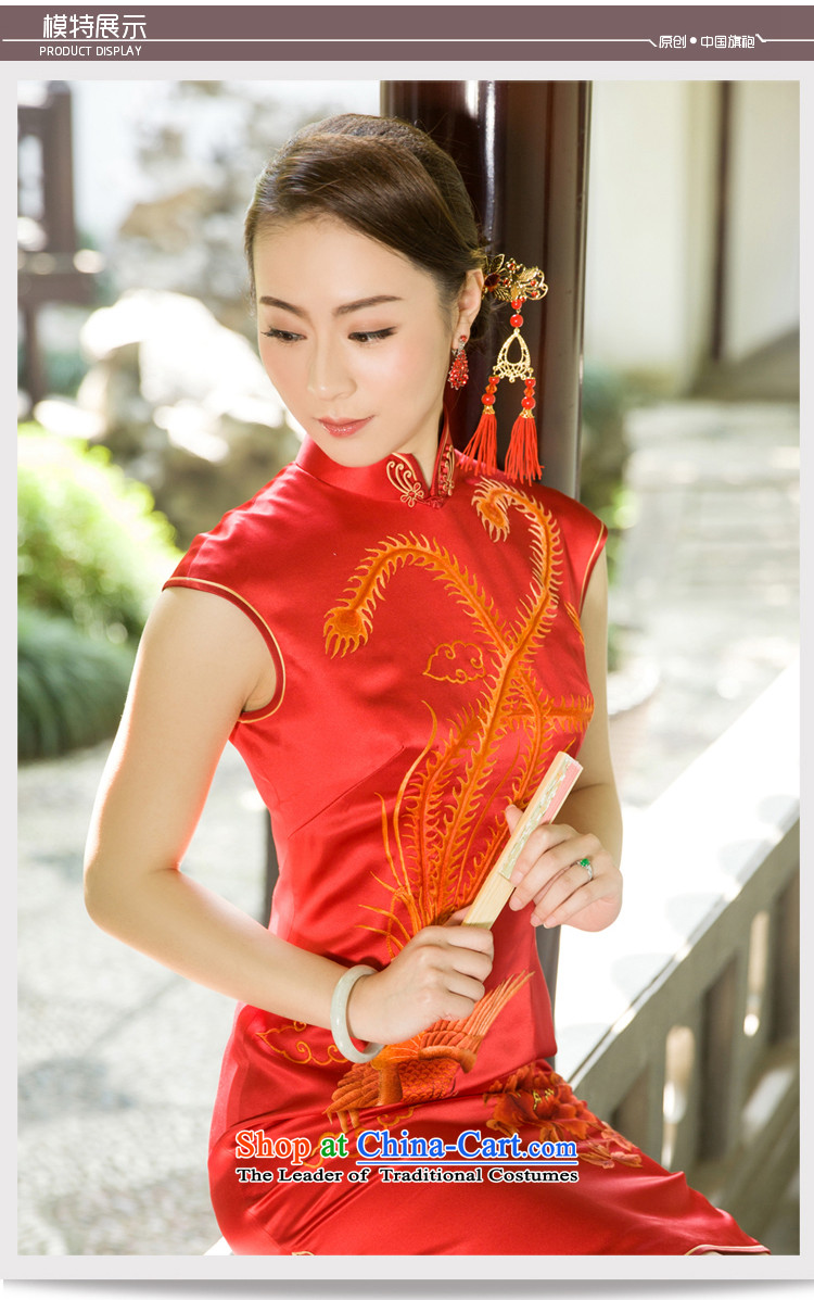The Wu female red 2015 Summer Ms. New Red marriage handicraft embroidery silk cheongsam dress improved short of banquet sauna Bong-wearing red Mudan XL pictures, prices, brand platters! The elections are supplied in the national character of distribution, so action, buy now enjoy more preferential! As soon as possible.