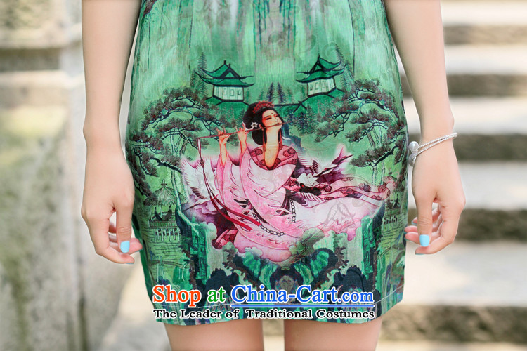 Only the 2015 summer attire vpro new qipao retro look Ms. video thin stylish improvements Sau San Green Beauty Figure XXL picture, prices, brand platters! The elections are supplied in the national character of distribution, so action, buy now enjoy more preferential! As soon as possible.