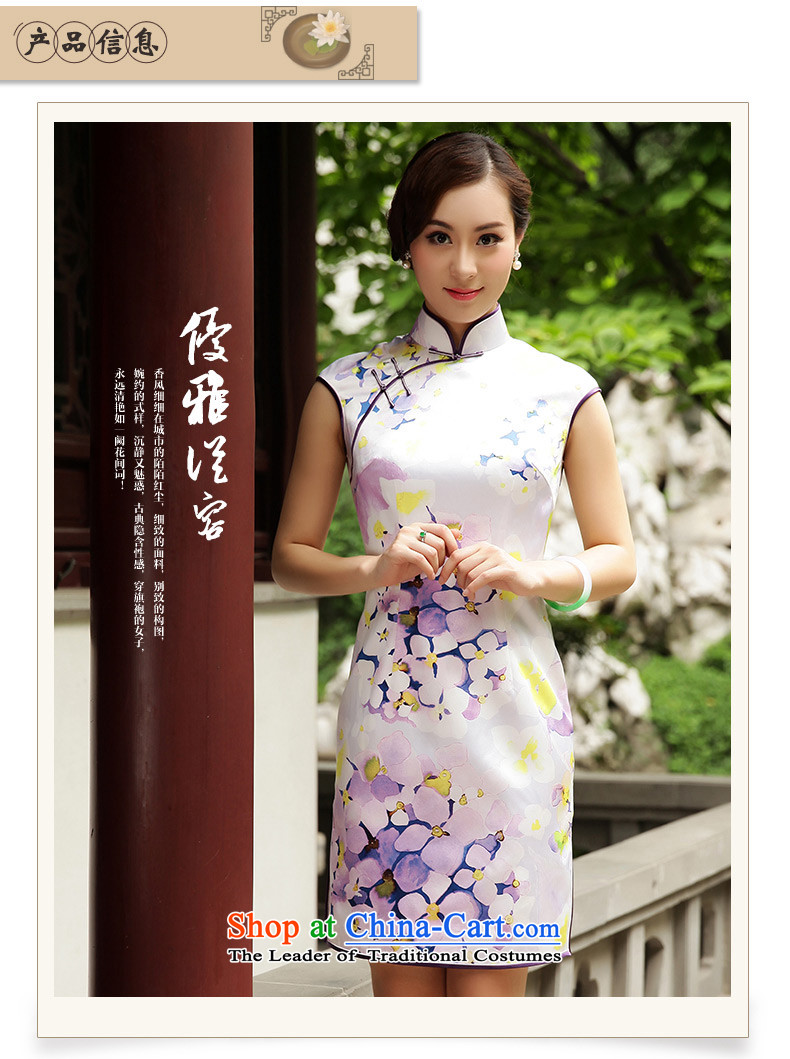 The Wu female red 2015 Summer new cheongsam improved silk-to-day banquet short Sau San for women elegant stamp light purple L picture, prices, brand platters! The elections are supplied in the national character of distribution, so action, buy now enjoy more preferential! As soon as possible.