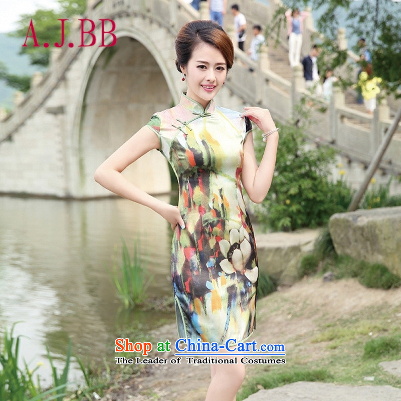 Only the 2015 summer attire vpro new qipao retro look Ms. video thin stylish improvements Sau San gray bottom L,A.J.BB,,, Butterfly Shopping on the Internet