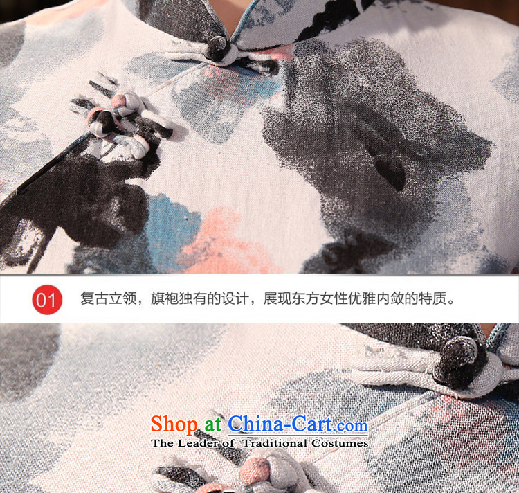 【 pro-am- 2015 new summer daily cotton linen retro Sau San improved temperament skirt short skirt color pictures of Qipao 2XL Photo, prices, brand platters! The elections are supplied in the national character of distribution, so action, buy now enjoy more preferential! As soon as possible.