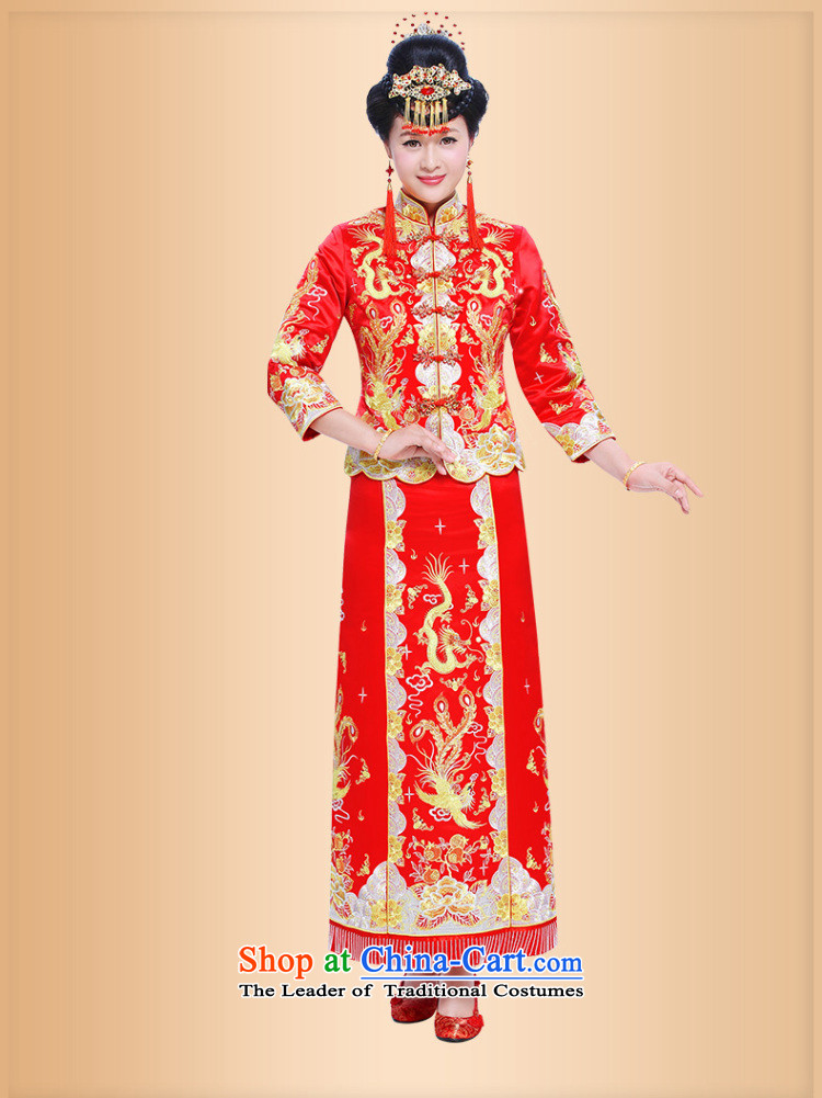 Sau Wo serving Chinese Dress 2015 new bride bows services to the dragon costume use Wedding dress-hi-wedding gown Bong-Koon-hsia red S pictures, previous Popes are placed price, brand platters! The elections are supplied in the national character of distribution, so action, buy now enjoy more preferential! As soon as possible.
