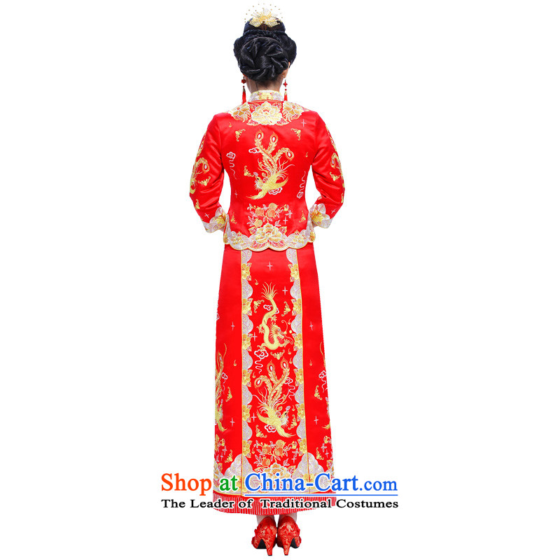 Sau Wo serving Chinese Dress 2015 new bride bows services to the dragon costume use Wedding dress-hi-wedding gown Bong-Koon-hsia , Yat Leung previous Popes are placed red dreams woven shopping on the Internet has been pressed.