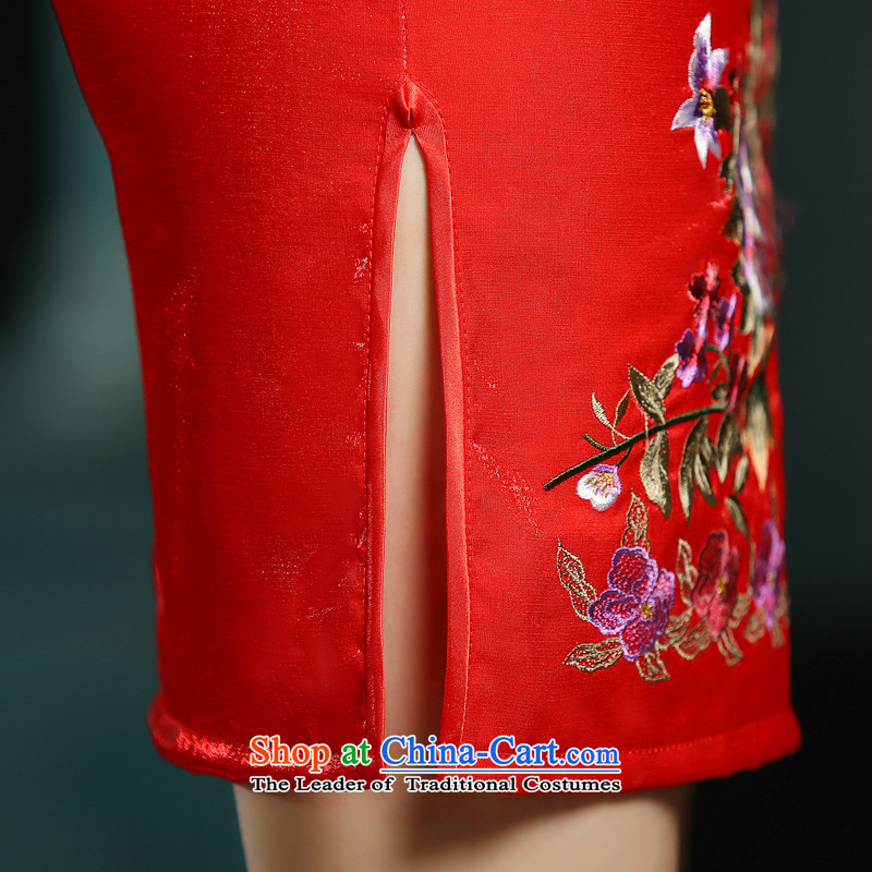Ink 歆 dream 2015 new festive Chinese red bride qipao wedding-dress banquet service with improved short of day-to-day Sau San dresses ZA710 red ink 歆 (MOXIN, L) , , , shopping on the Internet