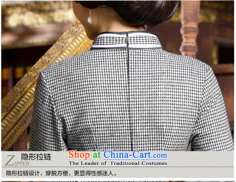 Mr Yuen So Nian Nv Jiao 2015 wool? for winter retro style qipao improved cheongsam dress cheongsam dress new long-sleeved QD307 chidori grid XXL picture, prices, brand platters! The elections are supplied in the national character of distribution, so action, buy now enjoy more preferential! As soon as possible.