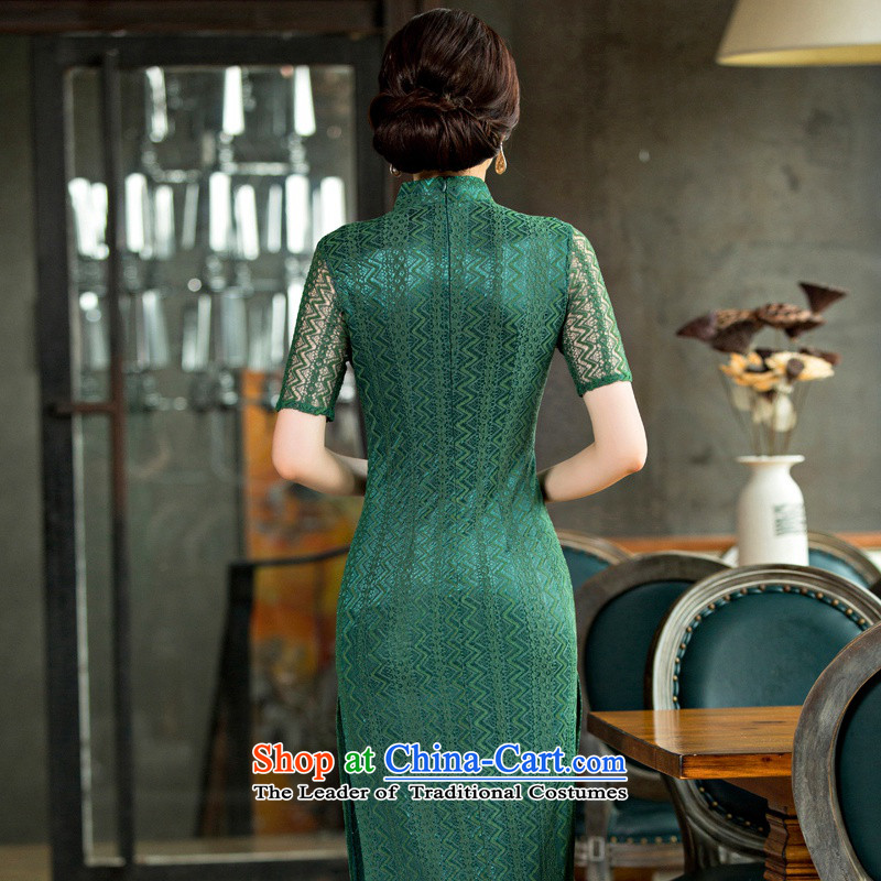 Yuan of green Yu Beauty 2015 new cheongsam dress short-sleeved long qipao older qipao gown cheongsam with improved mother QD249 Green , L, YUAN YUAN (SU) , , , shopping on the Internet