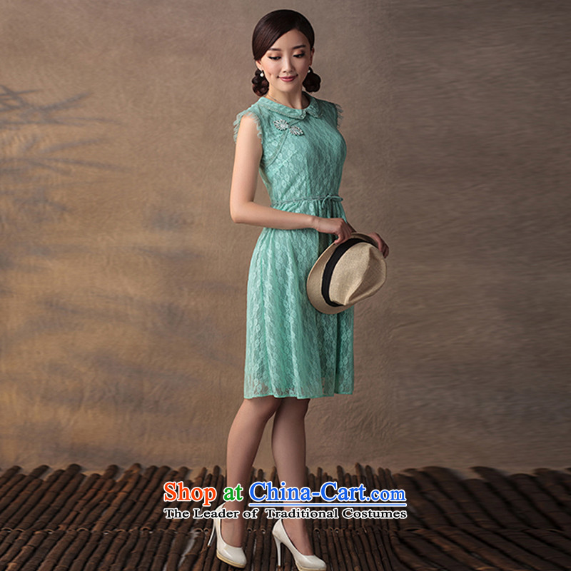 A Pinwheel Without Wind Yat Ching Yee lace dresses in the summer of 2015, the establishment of a video thin retro nation Sau San wind solid color dresses ivory M Yat Lady , , , shopping on the Internet